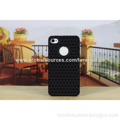 Cross Pattern Anti-dust TPU Cases for iPhone 4S/4